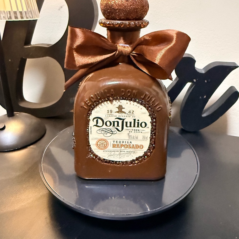 Handmade Glitter Rhinestone Tequila Bottle | Custom Tequila Bottle Gift